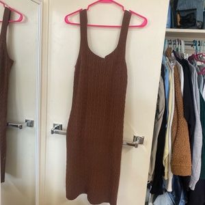 Brown sweater dress